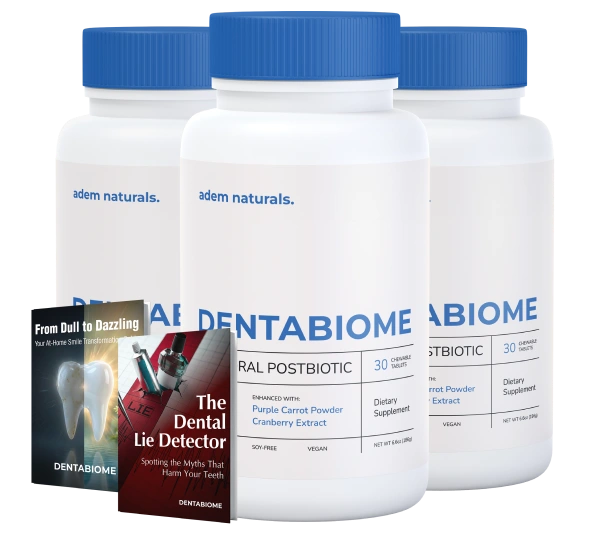DentaBiome three bottle package with two bonus guides